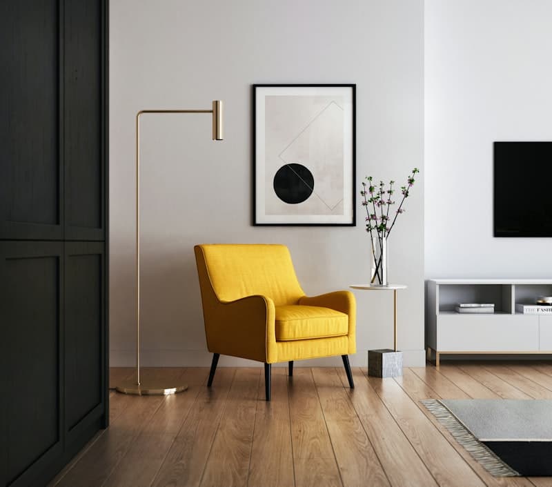Elegant accent chair in a stylish Kolkata living room