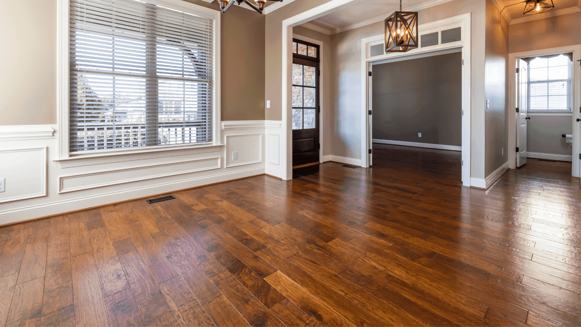 Elegant hardwood flooring in a living room