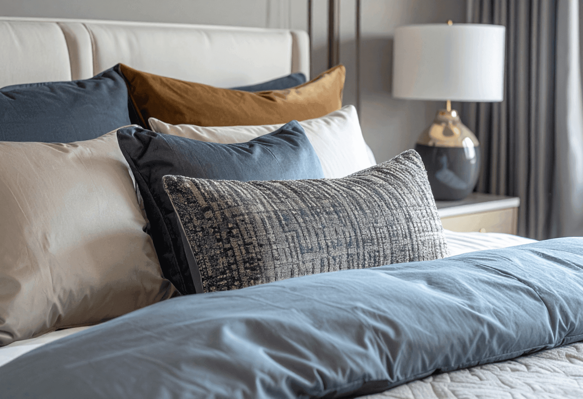 Premium pillows on a bed