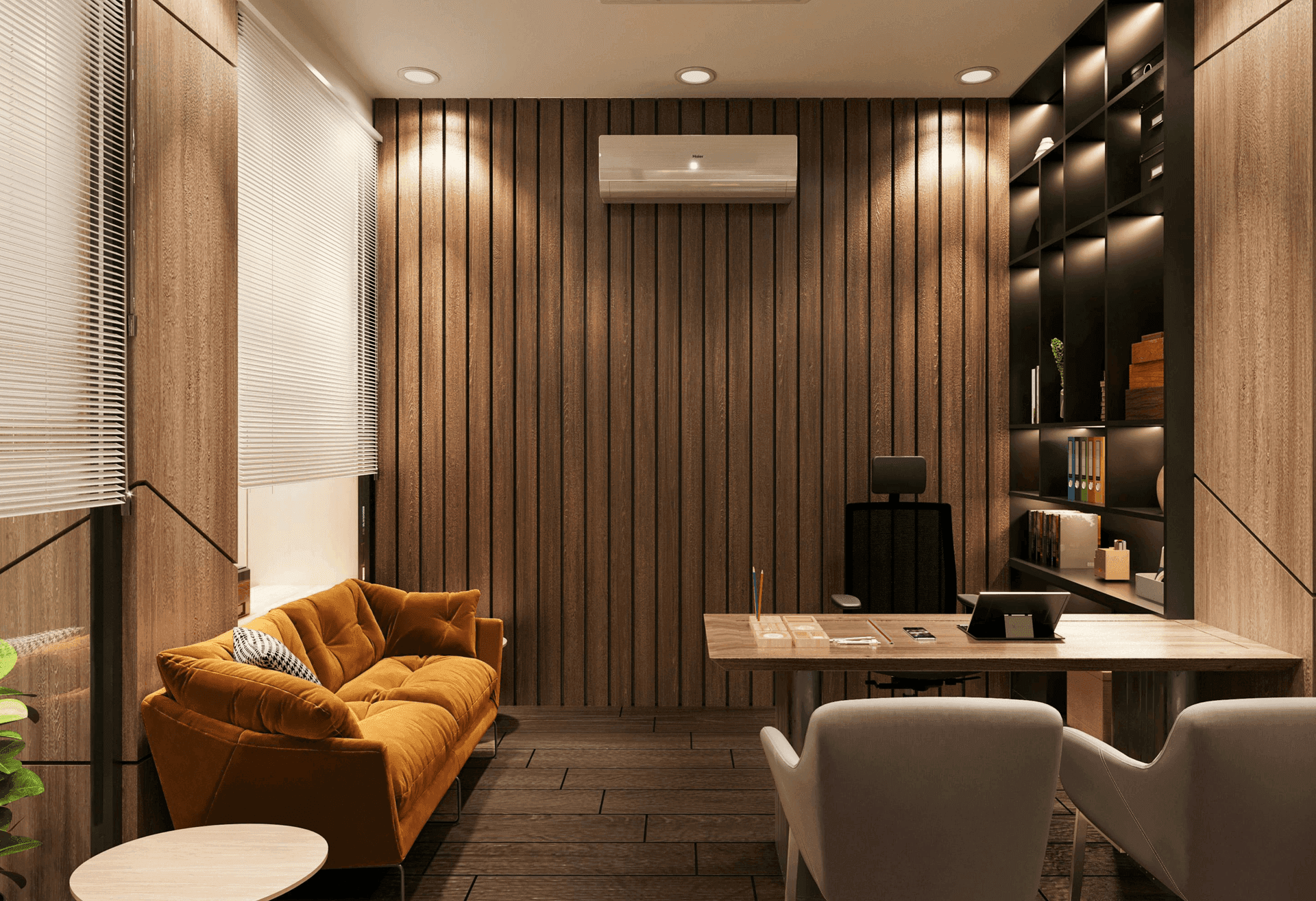 PVC wall panels in a modern interior